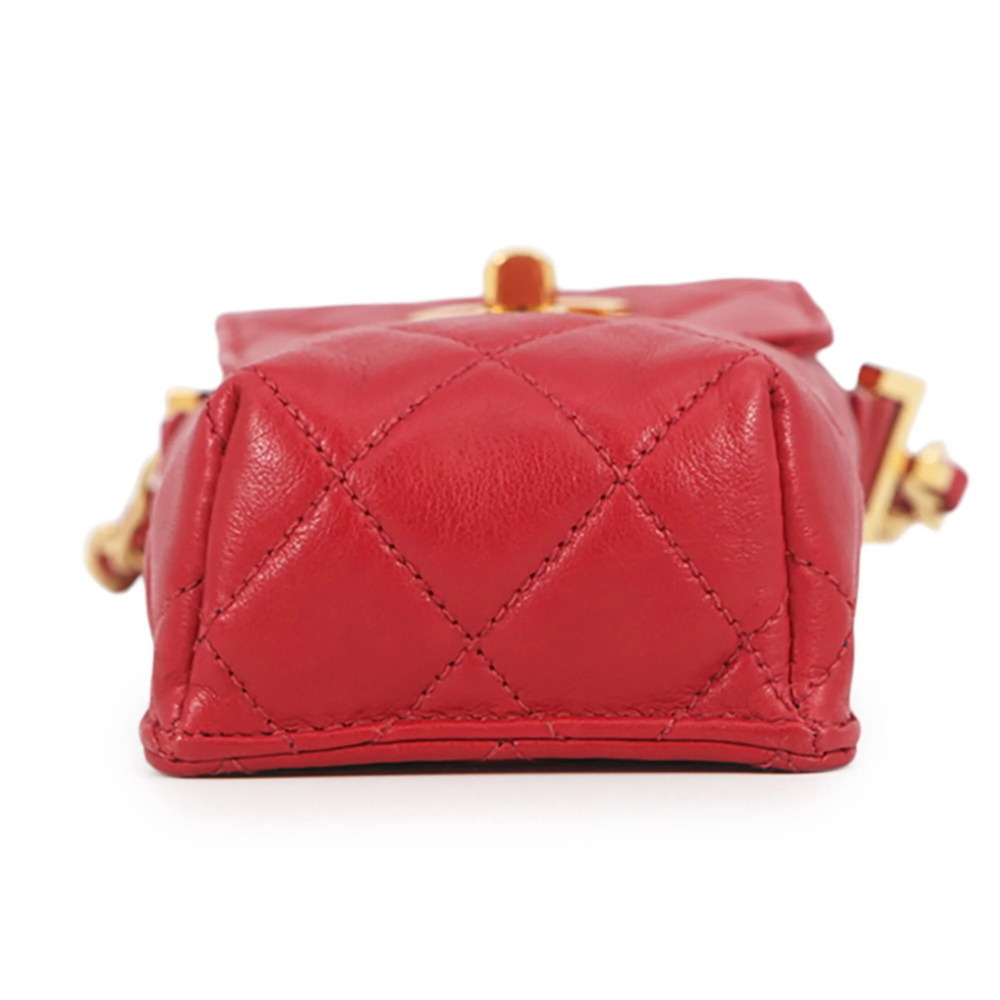 CHANEL Red Lambskin Leather Logo Pochette Wallet - Picture 3 of 16